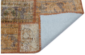 Brown Over Dyed Patchwork Unique Rug 2'7'' x 4'11'' ft 80 x 150 cm