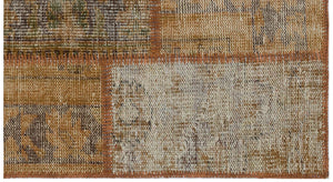 Brown Over Dyed Patchwork Unique Rug 2'7'' x 4'11'' ft 80 x 150 cm