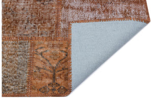 Brown Over Dyed Patchwork Unique Rug 2'7'' x 4'11'' ft 80 x 150 cm