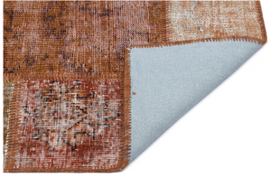 Brown Over Dyed Patchwork Unique Rug 2'7'' x 4'11'' ft 80 x 150 cm