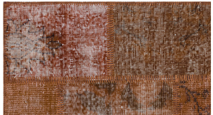 Brown Over Dyed Patchwork Unique Rug 2'7'' x 4'11'' ft 80 x 150 cm