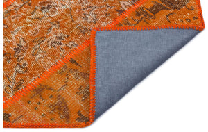 Orange Over Dyed Patchwork Unique Rug 2'7'' x 4'11'' ft 80 x 150 cm