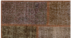 Brown Over Dyed Patchwork Unique Rug 2'7'' x 4'11'' ft 80 x 150 cm