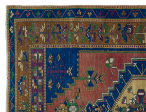 Natural Anatolium Turkish Vintage Rug 4'4'' x 5'9'' ft 133 x 175 cm