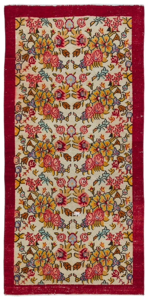 Natural Anatolium Turkish Vintage Runner 3'3'' x 6'6'' ft 98 x 198 cm