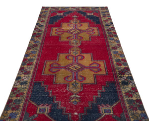 Natural Anatolium Turkish Vintage Rug 4'1'' x 8'2'' ft 125 x 250 cm