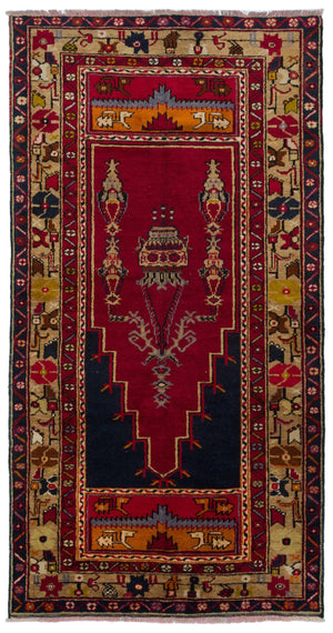Natural Anatolium Turkish Vintage Rug 3'11'' x 7'8'' ft 120 x 234 cm