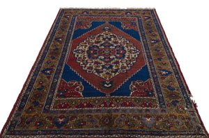 Natural Anatolium Turkish Vintage Rug 5'0'' x 7'4'' ft 153 x 224 cm