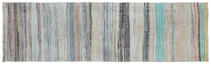 Chaput Over Dyed Kilim Rug 3'4'' x 11'7'' ft 101 x 353 cm