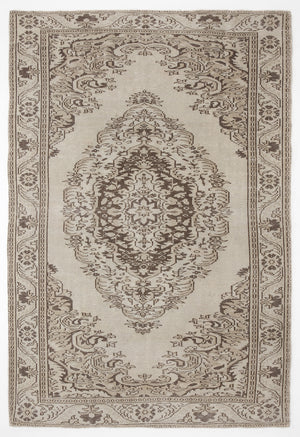 Beige Over Dyed Vintage Rug 5'11'' x 8'9'' ft 181 x 266 cm