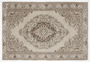 Beige Over Dyed Vintage Rug 5'11'' x 8'9'' ft 181 x 266 cm