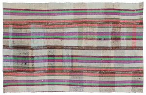 Chaput Over Dyed Kilim Rug 4'4'' x 6'9'' ft 132 x 206 cm