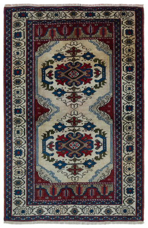 Natural Anatolium Turkish Vintage Rug 3'3'' x 5'1'' ft 100 x 154 cm