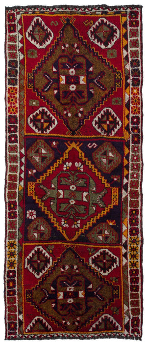 Natural Anatolium Turkish Vintage Rug 4'3'' x 10'4'' ft 130 x 314 cm