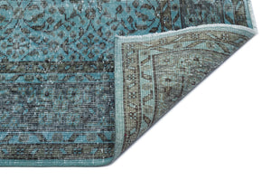 Green Over Dyed Vintage Rug 6'3'' x 9'9'' ft 191 x 296 cm