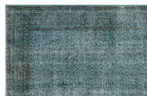 Green Over Dyed Vintage Rug 6'3'' x 9'9'' ft 191 x 296 cm