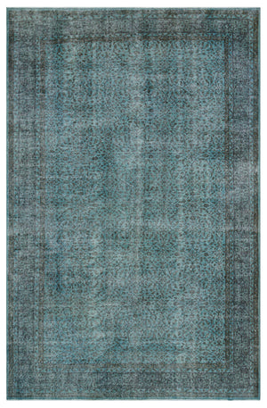 Green Over Dyed Vintage Rug 6'3'' x 9'9'' ft 191 x 296 cm