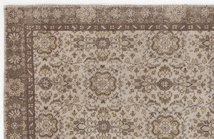 Beige Over Dyed Vintage Rug 5'4'' x 9'3'' ft 163 x 281 cm