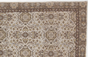 Beige Over Dyed Vintage Rug 5'4'' x 9'3'' ft 163 x 281 cm
