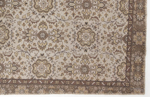 Beige Over Dyed Vintage Rug 5'4'' x 9'3'' ft 163 x 281 cm