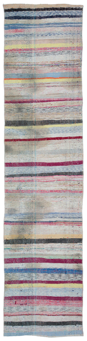 Chaput Over Dyed Kilim Rug 2'9'' x 11'3'' ft 85 x 344 cm