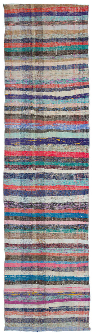 Chaput Over Dyed Kilim Rug 3'3'' x 12'9'' ft 99 x 388 cm