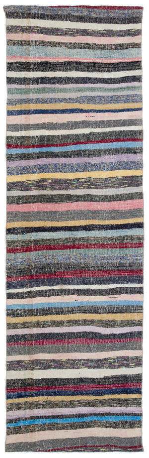 Chaput Over Dyed Kilim Rug 3'7'' x 11'6'' ft 110 x 351 cm