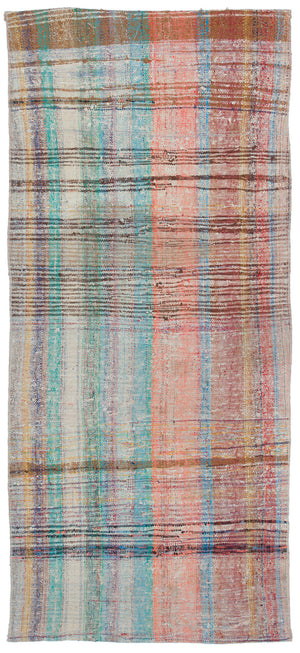Chaput Over Dyed Kilim Rug 3'1'' x 7'1'' ft 95 x 215 cm