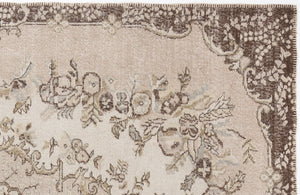 Beige Over Dyed Vintage Rug 6'2'' x 9'2'' ft 187 x 280 cm