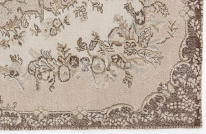Beige Over Dyed Vintage Rug 6'2'' x 9'2'' ft 187 x 280 cm