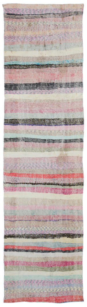 Chaput Over Dyed Kilim Rug 3'1'' x 10'10'' ft 93 x 330 cm