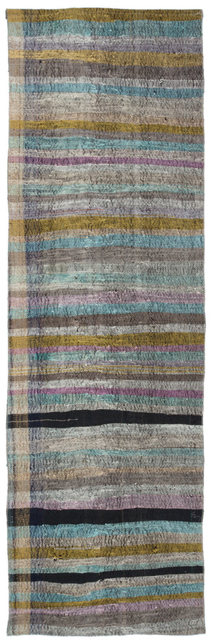 Chaput Over Dyed Kilim Rug 3'3'' x 10'3'' ft 98 x 313 cm