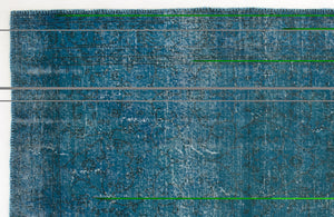 Turquoise Over Dyed Vintage Rug 6'5'' x 9'7'' ft 195 x 292 cm