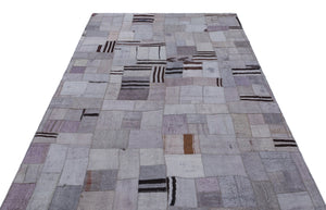 Hemp Over Dyed Kilim Patchwork Unique Rug 5'4'' x 7'7'' ft 162 x 230 cm