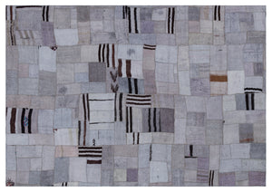 Hemp Over Dyed Kilim Patchwork Unique Rug 5'4'' x 7'7'' ft 162 x 230 cm