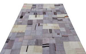 Hemp Over Dyed Kilim Patchwork Unique Rug 5'3'' x 7'7'' ft 160 x 230 cm