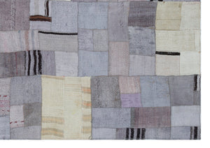 Hemp Over Dyed Kilim Patchwork Unique Rug 5'3'' x 7'7'' ft 160 x 230 cm