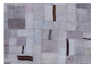 Hemp Over Dyed Kilim Patchwork Unique Rug 5'4'' x 7'7'' ft 162 x 230 cm