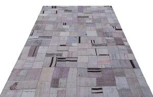 Hemp Over Dyed Kilim Patchwork Unique Rug 5'4'' x 7'7'' ft 162 x 230 cm