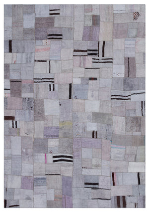 Hemp Over Dyed Kilim Patchwork Unique Rug 5'4'' x 7'7'' ft 162 x 230 cm