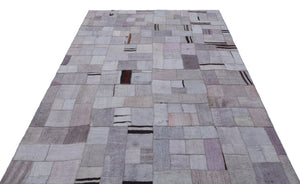 Hemp Over Dyed Kilim Patchwork Unique Rug 5'7'' x 7'10'' ft 170 x 240 cm