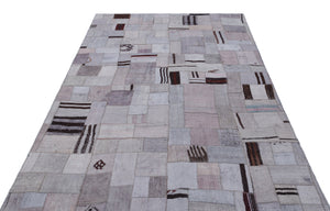 Hemp Over Dyed Kilim Patchwork Unique Rug 5'3'' x 7'7'' ft 161 x 230 cm