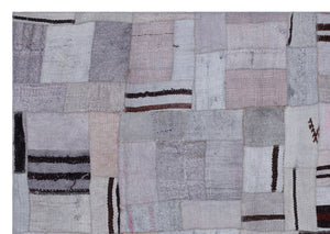 Hemp Over Dyed Kilim Patchwork Unique Rug 5'3'' x 7'7'' ft 161 x 230 cm