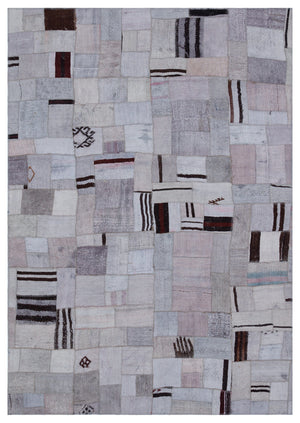 Hemp Over Dyed Kilim Patchwork Unique Rug 5'3'' x 7'7'' ft 161 x 230 cm