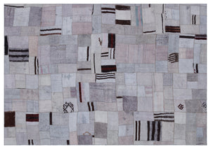 Hemp Over Dyed Kilim Patchwork Unique Rug 5'3'' x 7'7'' ft 161 x 230 cm