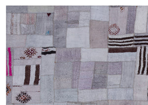 Hemp Over Dyed Kilim Patchwork Unique Rug 5'4'' x 7'7'' ft 162 x 230 cm