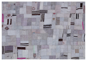 Hemp Over Dyed Kilim Patchwork Unique Rug 5'4'' x 7'7'' ft 162 x 230 cm