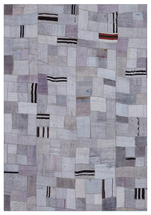 Hemp Over Dyed Kilim Patchwork Unique Rug 5'3'' x 7'7'' ft 160 x 230 cm