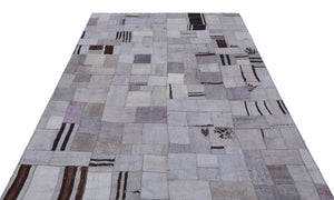 Hemp Over Dyed Kilim Patchwork Unique Rug 5'7'' x 7'10'' ft 170 x 240 cm