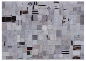Hemp Over Dyed Kilim Patchwork Unique Rug 5'7'' x 7'10'' ft 170 x 240 cm